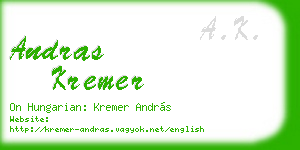 andras kremer business card